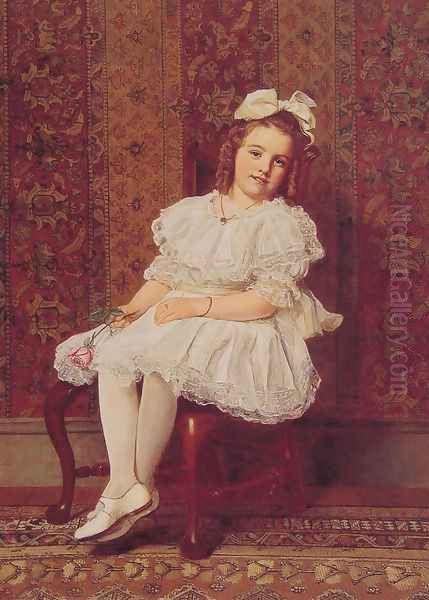 Portrait of Miss Gibson Oil Painting by John George Brown