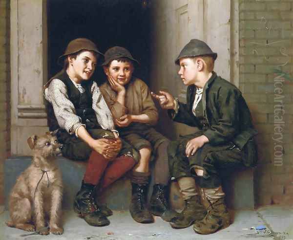 Plotting Mischief Oil Painting by John George Brown