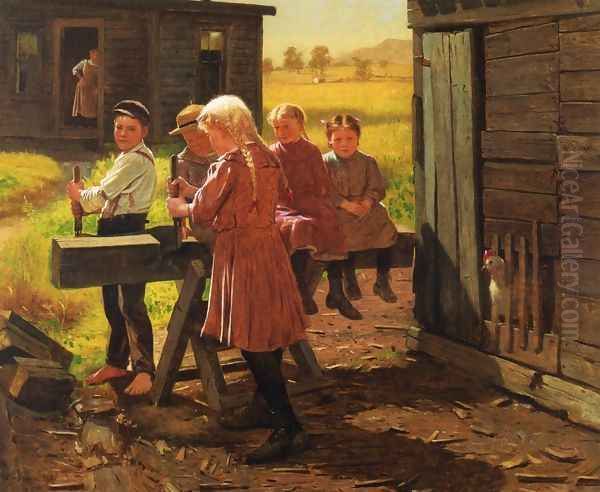 The Industrious Family Oil Painting by John George Brown