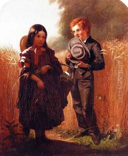 Coming Thro' the Rye Oil Painting by John George Brown