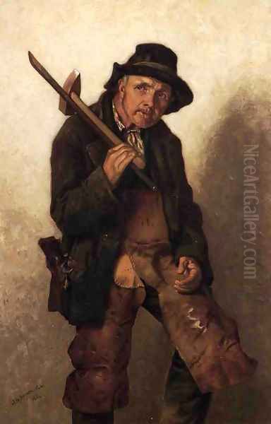 He Toils at Eighty Oil Painting by John George Brown