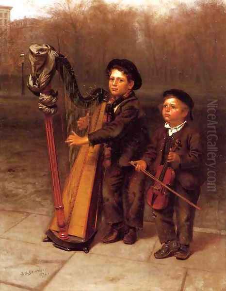 The Little Strollers Oil Painting by John George Brown