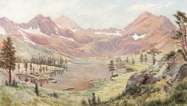 Dicks Peak And Jacks Peak From Half Moon Lake Oil Painting by Jack Wisby