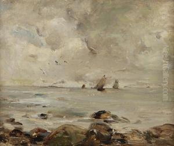 Coastal Scene Oil Painting by Peter Wishart