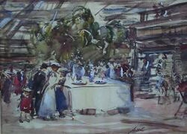 The Flower Market Oil Painting by Peter Wishart