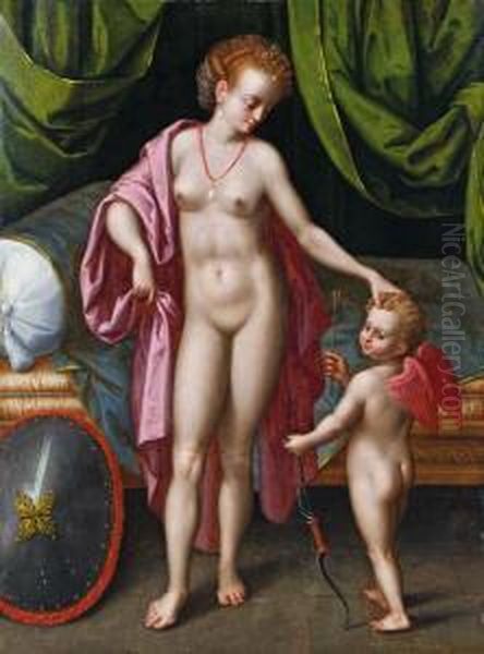 Venus Und Amor Oil Painting by Alexander Wiskemann