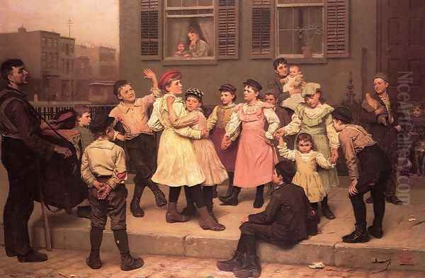 The Sidewalk Dance Oil Painting by John George Brown