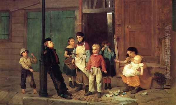 The Bully of the Neighborhood Oil Painting by John George Brown