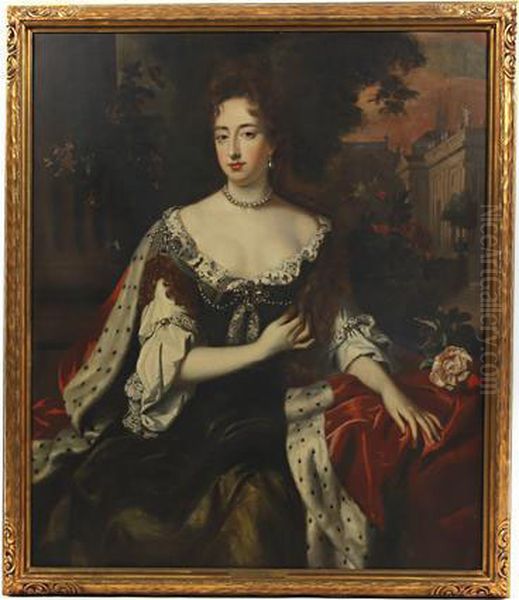 Portrait Of Queen Mary Ii Oil Painting by William Wissing or Wissmig