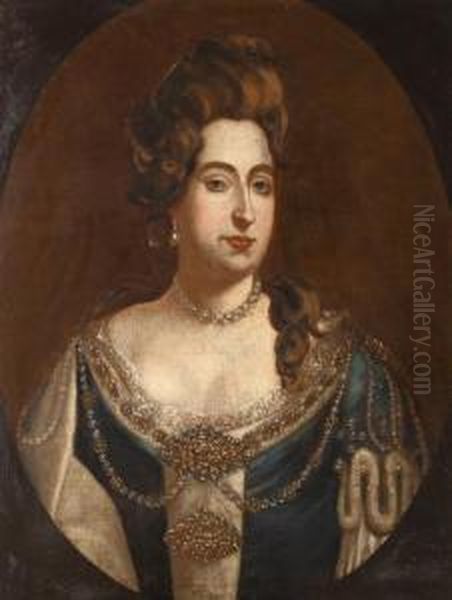 Portrait Of Queen Mary Ii Oil Painting by William Wissing or Wissmig