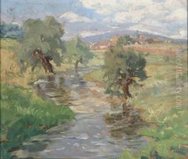 Wiesenbach Oil Painting by Walter Wistum