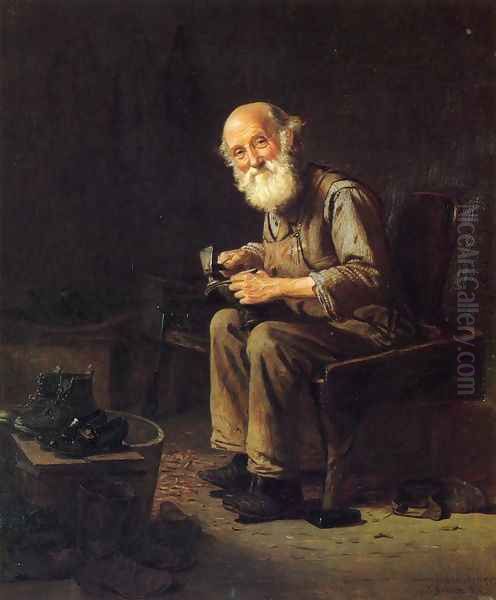 The Village Cobbler Oil Painting by John George Brown