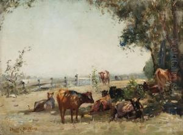 Cattle At Noon Oil Painting by Walter Withers