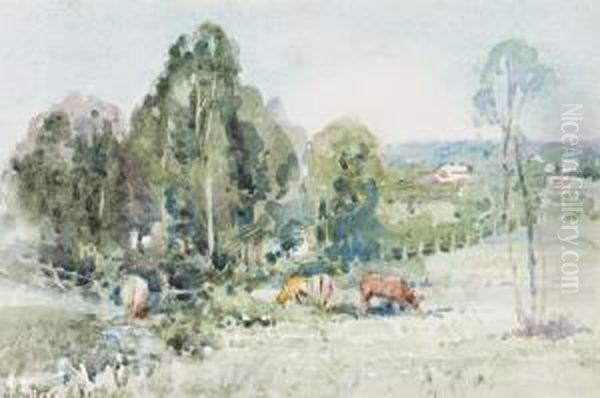 Landscape With Cattle Oil Painting by Walter Withers