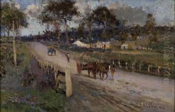 Coming Home, Eltham Road Oil Painting by Walter Withers