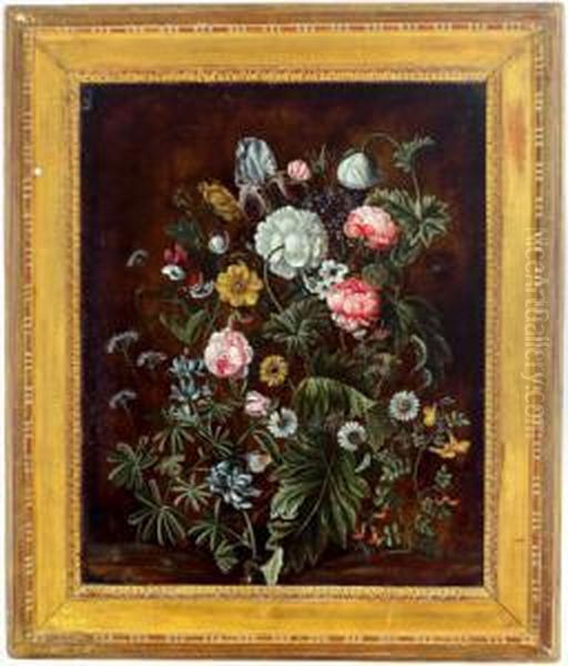 Un Mazzo Di Fiori Con Rose Oil Painting by Alida Withoos