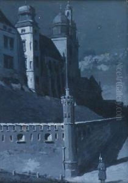 Wawel Oil Painting by Stanislaw Witkiewicz