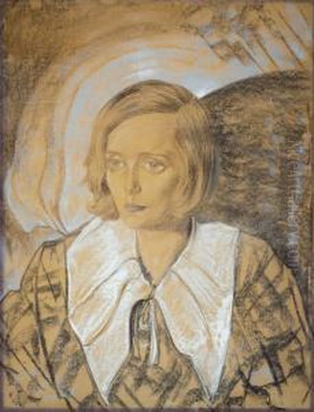 Portrait Jadwiga Sobolewska Von Den Blazejewicz Oil Painting by Stanislaw Ignacy Witkiewicz-Witkacy