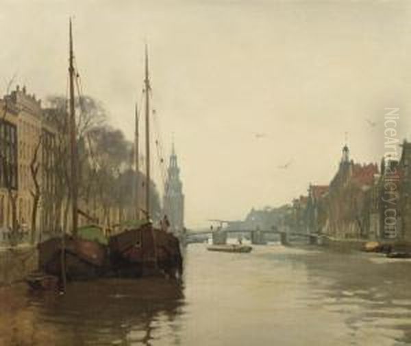 The Oude Schans, Amsterdam Oil Painting by Willem Witsen