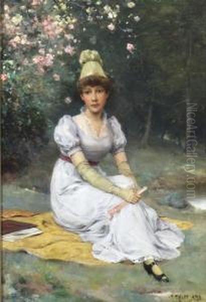 Poised And Pensive Oil Painting by John Henry Witte