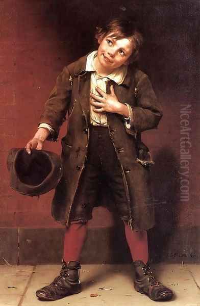 Beggar Boy 1885 1887 Oil Painting by John George Brown