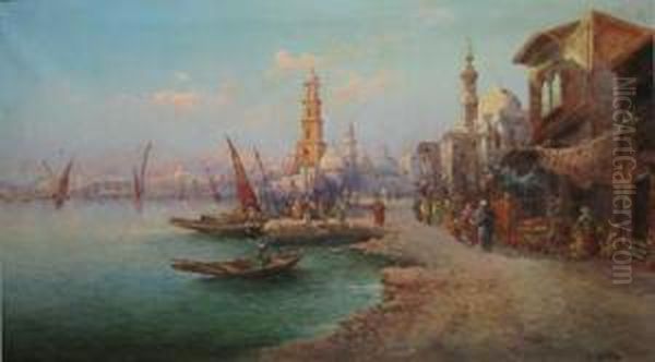 Port Inorient Oil Painting by O. Witte