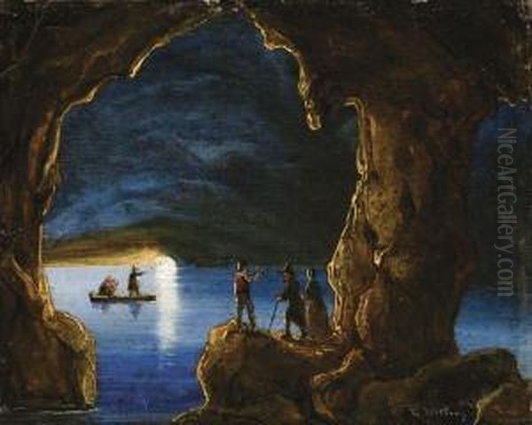 Capri, La Grotta Azzurra Oil Painting by Teodoro Guglielmo Witting