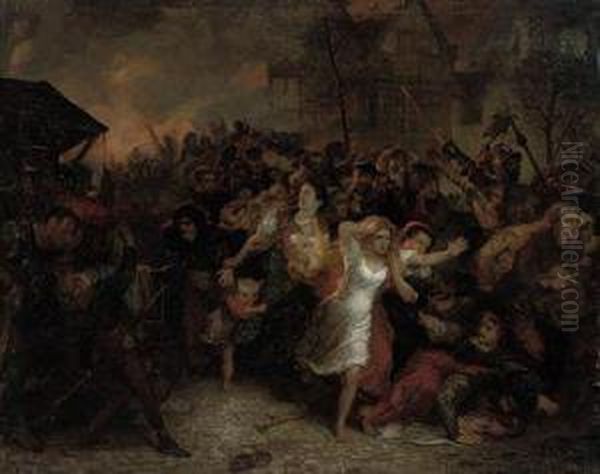 The Siege Of Antwerp Oil Painting by Johan Bernard Wittkamp