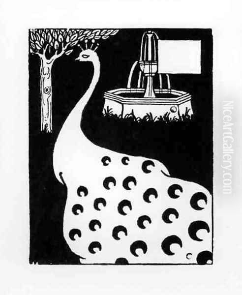 Peacock motif, from 'Le Morte d'Arthur' Oil Painting by Aubrey Vincent Beardsley