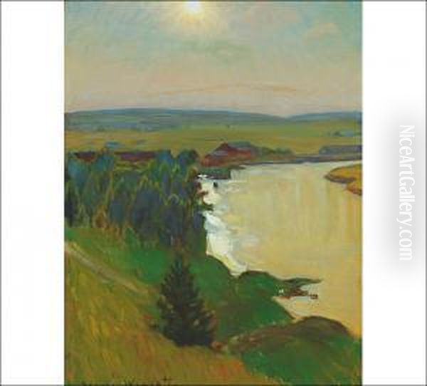 River Oil Painting by Sergei Wlasoff