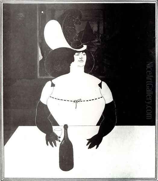 The Fat Woman Oil Painting by Aubrey Vincent Beardsley