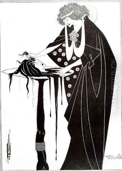 The Dancer's Reward, illustration from 'Salome' by Oscar Wilde, pub. 1894 Oil Painting by Aubrey Vincent Beardsley