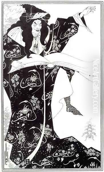 Virgilius the Sorcerer Oil Painting by Aubrey Vincent Beardsley