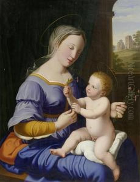 Madonna And Child Oil Painting by Marquard Fidel Dom. Wocher