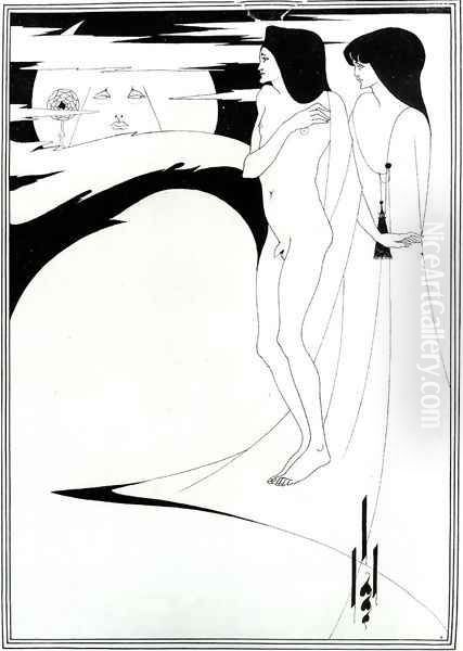 The Woman in the Moon Oil Painting by Aubrey Vincent Beardsley