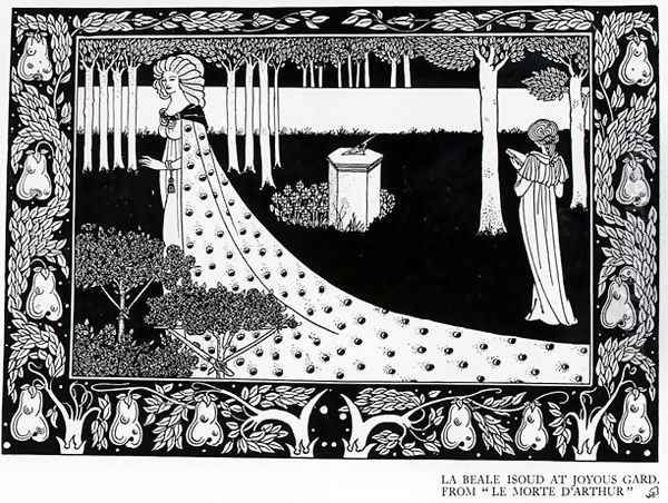 La Beale Isoud at Joyous Gard, illustration from 'Le Morte d'Arthur', pub. 1894 Oil Painting by Aubrey Vincent Beardsley