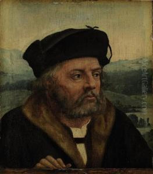 Portrait Of A Man Oil Painting by Anton Woensam Von Worms