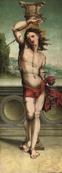 Saint Sebastian Oil Painting by Anton Woensam Von Worms