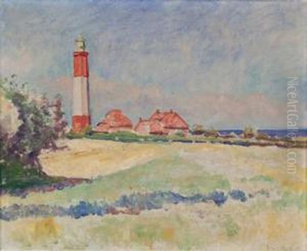 Kustenlandschaft Mitleuchtturm by Julius Wohlers