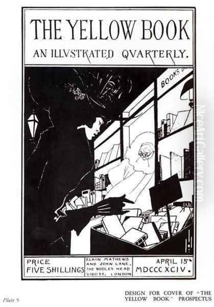 Front cover of the prospectus for 'The Yellow Book', 1894 Oil Painting by Aubrey Vincent Beardsley