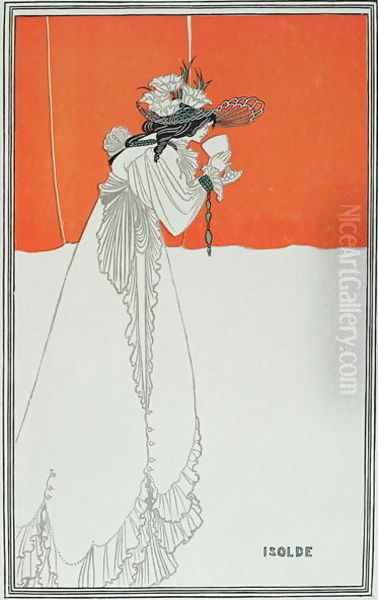 Isolde Drinking the Poison Oil Painting by Aubrey Vincent Beardsley