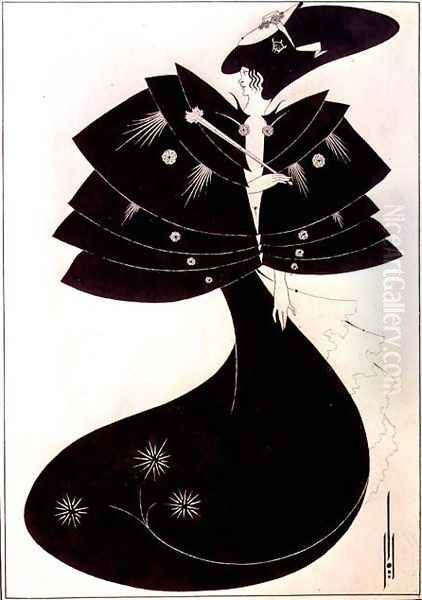 The Black Cape, illustration for the English edition of Oscar Wilde's play 'Salome', 1894 Oil Painting by Aubrey Vincent Beardsley