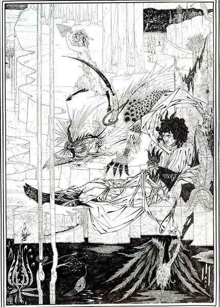 How King Arthur Saw the Questing Beast Oil Painting by Aubrey Vincent Beardsley