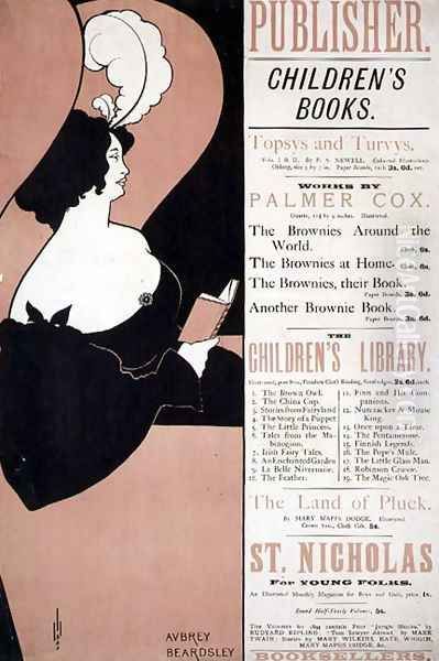 Advertisement for Children's Books, 1894 Oil Painting by Aubrey Vincent Beardsley