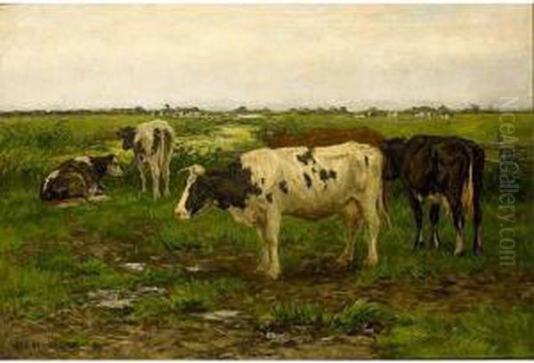 'een Grijze Namiddag' Oil Painting by Herman Wolbers