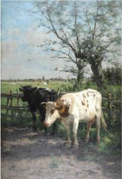 Out To Pasture Oil Painting by Herman Wolbers