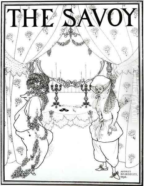 Title page from 'The Savoy' No. 1 and 2, 1896 Oil Painting by Aubrey Vincent Beardsley