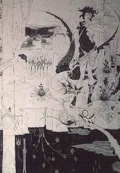 Siegfried, from Act II of 'The Ring of the Nibelung' Oil Painting by Aubrey Vincent Beardsley