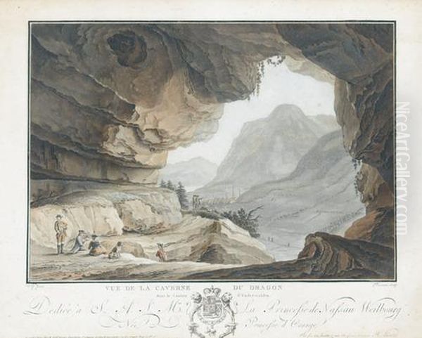 Vue De La Caverne Du Dragon/dans Le Canton D'unterwalden Oil Painting by Caspar Wolf