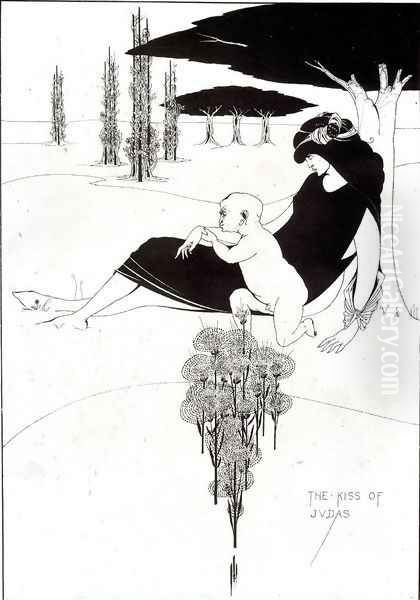 The Kiss of Judas Oil Painting by Aubrey Vincent Beardsley